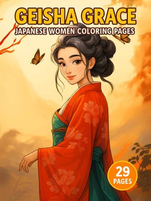 Geisha Grace &ndash; 29 Japanese Women Coloring Pages