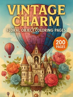 Vintage Charm &ndash; 200 Floral Object Coloring Pages