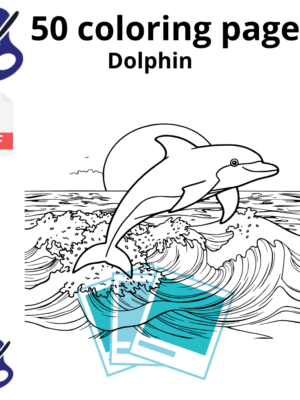 Coloring pages of a dolphin