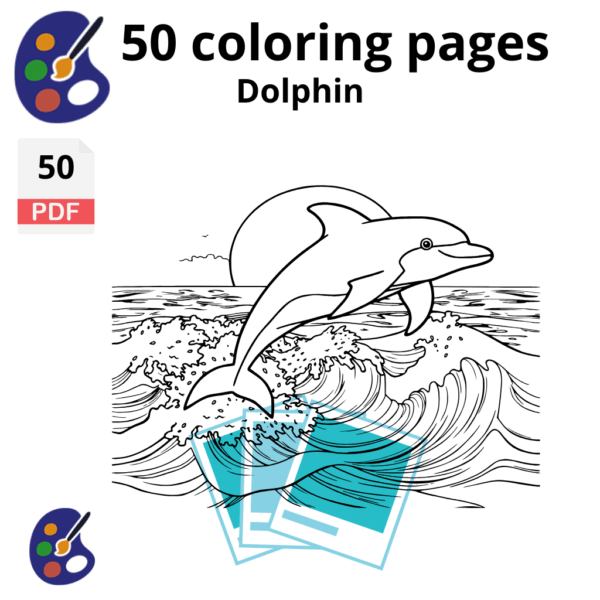Coloring pages of a dolphin