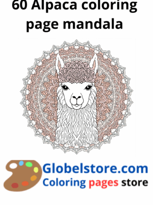 Alpaca Coloring Page Mandala