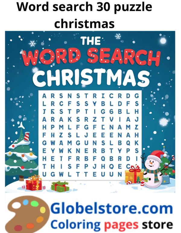 Wordsearch puzzel christmas
